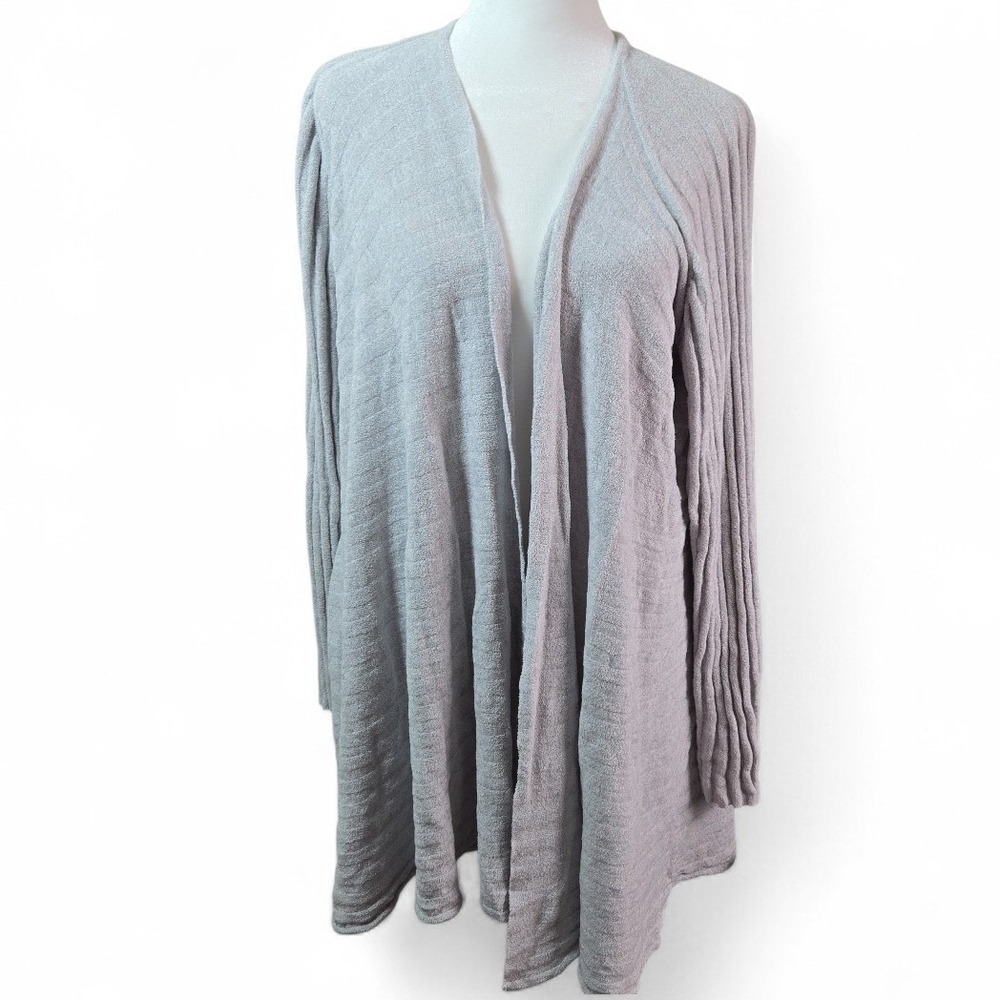 Tommy Bahama Island Soft Grey Open Front Textured Cardigan‎ Sweater Womens SM